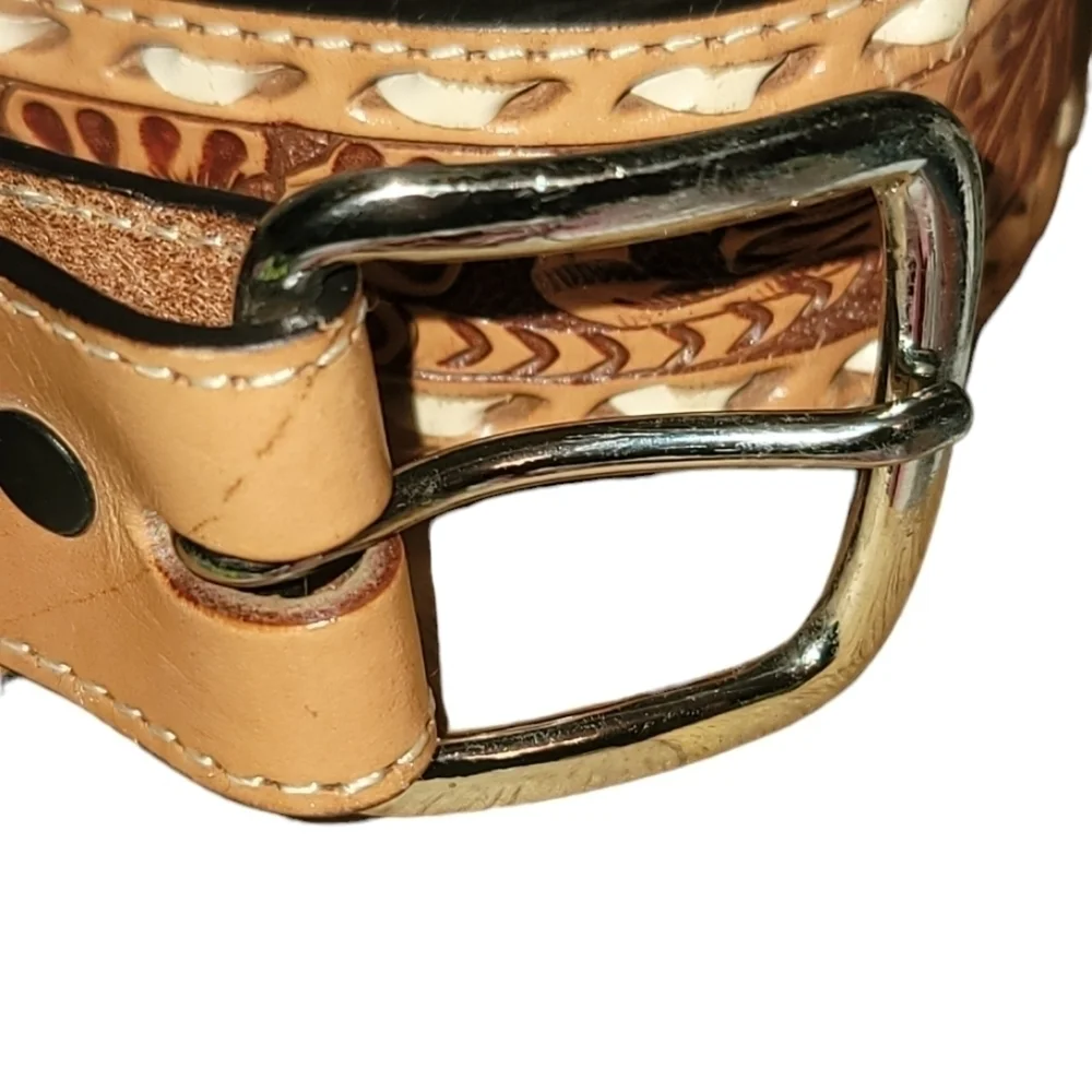 Kids 100% Genuine Leather Hand Tooled Belt
